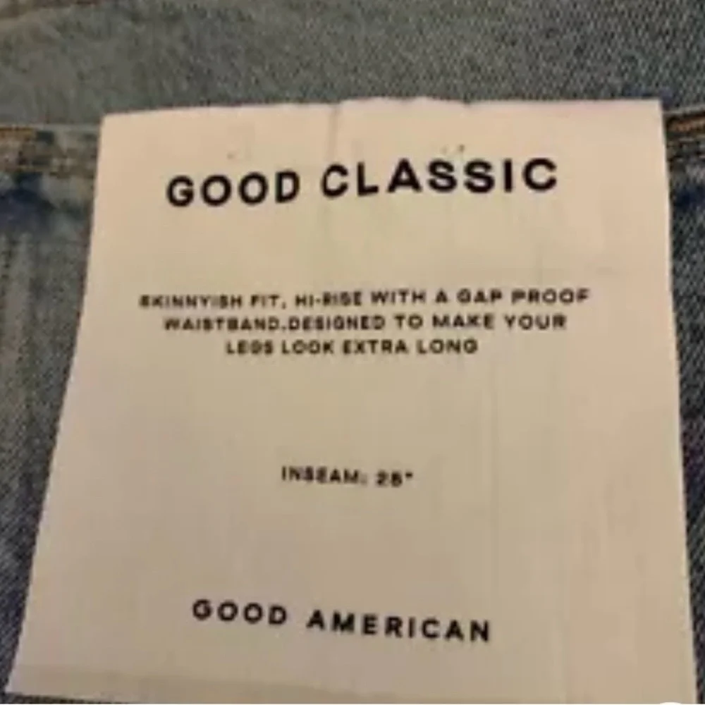 Good American Good Classic Women’s Distressed Hi Rise Indigo Jeans 0/25 - Picture 3 of 7